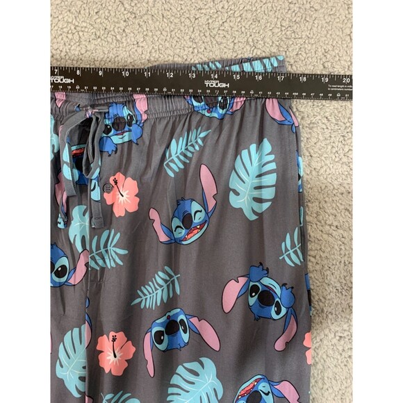 Disney Stitch Men's Gray Graphic Print All-Over Lounge Sleepwear PJ Pants 2XL - Picture 2 of 9